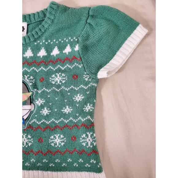 Star Wars Baby Yoda Grogu Dress Green Sweater Dress Casual Wear Girls Size 6-6X - Picture 9 of 16